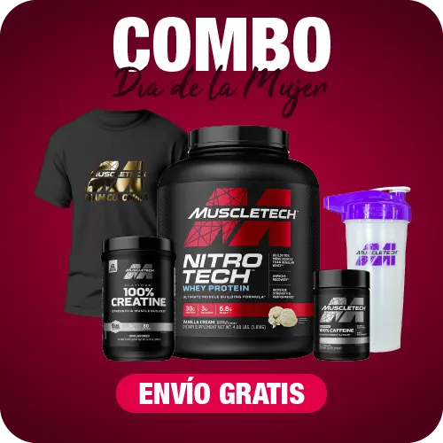 Combo Nitro Tech 4lbs + Creatina Platinum + Cafeína Platinum + Shaker + Camiseta