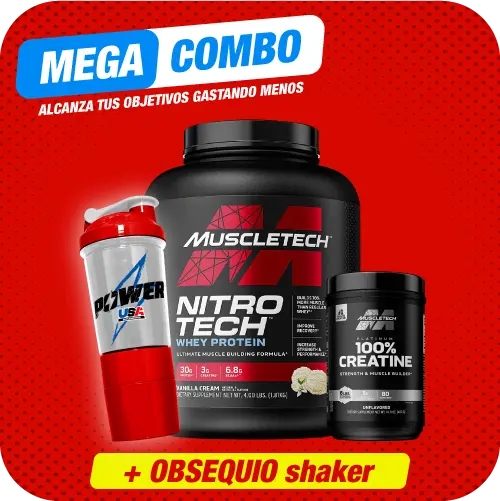 Combo Nitro Tech 4 libras + Creatina Platinum + Obsequio