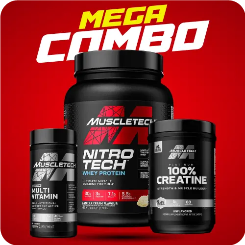 Combo Nitro tech 2 libras + Creatina Platinum + Multivitamínico Platinum