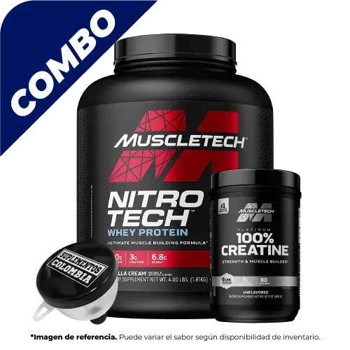 COMBO NITRO TECH 4LBS + CREATINA PLATINUM + EMBUDO