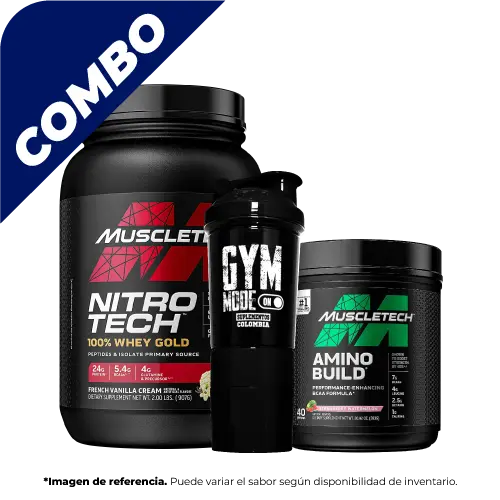 COMBO NITRO TECH WHEY GOLD 2LBS + AMINO BUILD + SHAKER