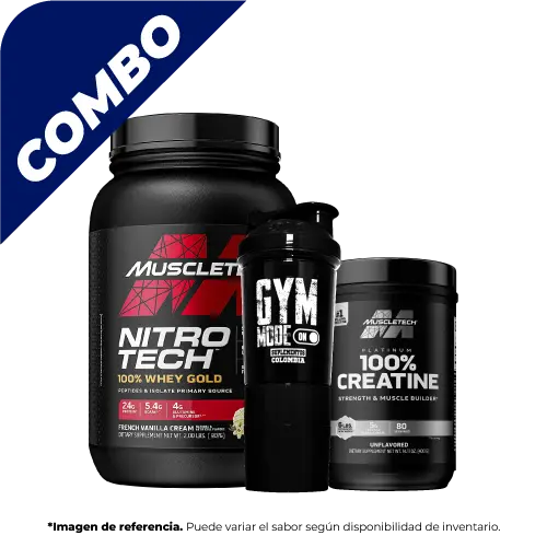 COMBO NITRO TECH WHEY GOLD 2LBS + CREATINA PLATINUM + SHAKER