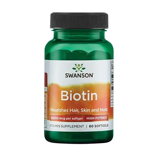 BIOTIN HIGH POTENCY 10.000MCG SWANSON 60 SOFTGELS